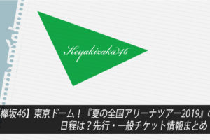 【欅坂46】東京ドーム！『夏の全国アリーナツアー2019』の日程は？先行・一般チケット情報まとめ！