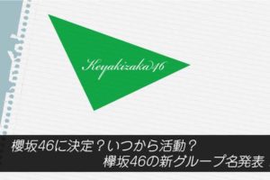 櫻坂46に決定？いつから活動？欅坂46の新グループ名発表！
