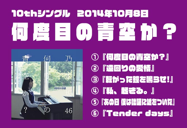 10thシングル『何度目の青空か?』2014.10.8